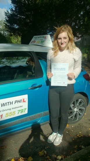 Huge congratulations to a not very well Frankiee who passed her test today in Buxton and with only 2 faults Although feeling under the weather you had a great drive and fully deserved the pass Itacute;s been great meeting you and helping you achieve your goal Enjoy your independence and stay safe