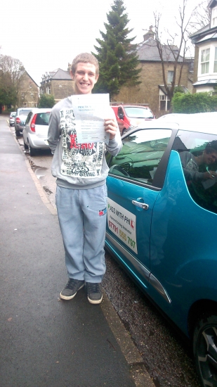 Congratulations go to Jamie who passed his driving test this morning 28th Jan in Buxton at the first attempt and with only 5 minor faults Jamie joins that exclusive club of passing both theory and driving test first time A great controlled drive today well done Its been an absolute pleasure meeting you and helping you achieve your goal Enjoy your independence and stay safe all the best