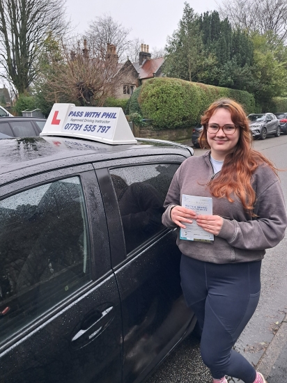 Huge congratulations go to Jess, who passed her driving test today at the 1st attempt and with only 1 driver fault.<br />
She joins my exclusive club of passing both theory and driving test 1st time.<br />
Its been an absolute pleasure taking you for lessons, enjoy your independence and stay safe 👏👏👏👏