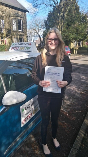 Second pass of the day so 2 out of 2 and this time a massive congratulations to Jess who passed her driving test this afternoon 23rd Febin Buxton and with only 2 faults An emotional day for Jess as her beloved dog was put to sleep yesterday through illness so today was for him Itacute;s been an absolute pleasure taking you for lessons and helping you achieve your goal Enjoy your independ