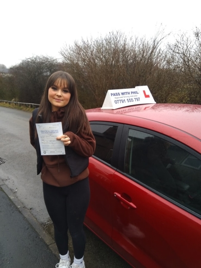'Phil is a great driving instructor. He made learning to drive easier with helpful tips and tricks. Phil helped build my confidence with driving, and I was super prepared for my test thanks to him. He was recommended from a friend and I´d recommend him to anyone !
