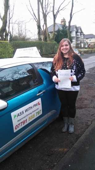 Huge congratulations to Lauren who passed her driving test today 18th December in Buxton at the first attempt and with only 2 faults Itacute;s been an absolute pleasure taking you for lessons and helping you achieve your goal Enjoy your independence and stay safe