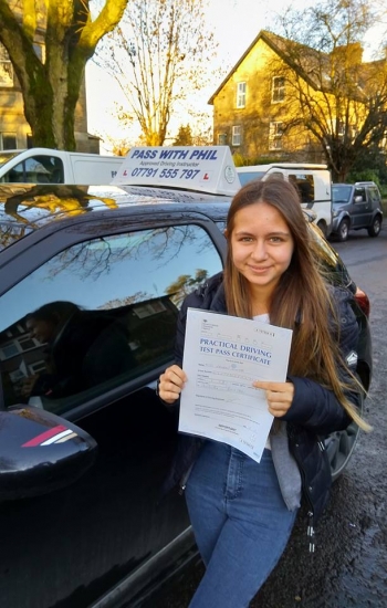 Huge congratulations go to Lauren who passed her driving test today in Buxton with only a few driver faults. So proud of you in the way you have overcome those nerves and what a great drive today, well done you.<br />
Hopefully see you soon for some extra practice, enjoy your independence and stay safe.