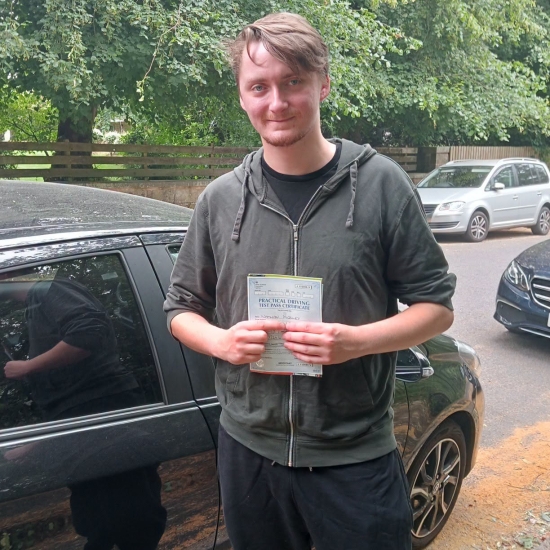 Massive congratulations go to Nathan who passed his driving test today in Buxton and with only a few driver faults. I knew you were nervous but you kept calm and nailed it.<br />
It&acute;s been an absolute pleasure taking you for lessons. Enjoy your independence and stay safe 👏👏