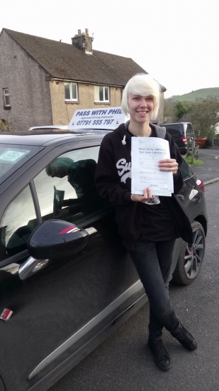 Congratulations to a very nervous Sammy who has passed her driving test today in Buxton9th November Itacute;s been an absolute pleasure taking you for lessons Enjoy your independence and stay safe best of luck