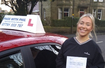 'Best driving instructor i could have asked for, so helpful, explained everything in as much detail as possible so it was easier to pick up. Phil is a very calm if a mistake is made and will talk you through how to avoid it in the future. He made every lesson a joy, makes you feel very comfortable and will always try and have a joke where possible which made the whole process of learning to drive