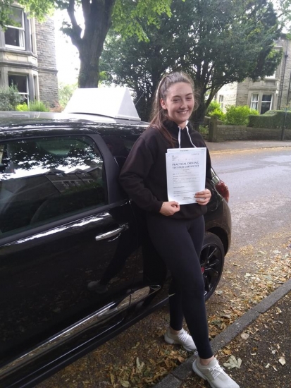 Huge congratulations to Harlie who passed her driving test today in Buxton(12th July) with only 4 driver faults. We got there in the end!<br />
It´s been an absolute pleasure taking you for lessons. Enjoy your independence and stay safe.