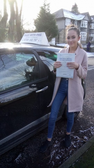 Huge congratulations go to Libby who passed her test in Buxton today and with only 6 faults a great drive well done Always looked forward to our lessons and itacute;s been an absolute pleasure taking you out driving Enjoy your independence and stay safe