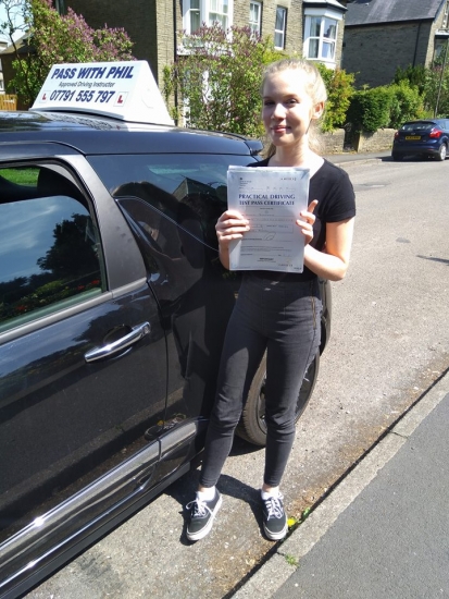 Out with the green and in with the pink Huge congratulations to Olivia who passed her driving test today at the first attempt and with only 7 driver faults I know how much nerves and confidence have played a part in her learning process and Iacute;m so proud of how she held it all together She also joins the exclusive club of passing both theory and driving test first time Itacute;s been an 