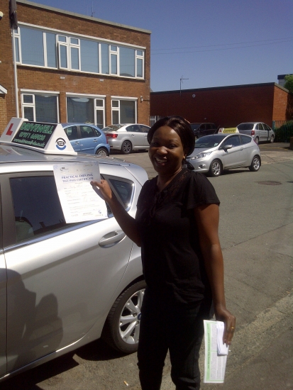 Proudly holding her Pass Certificate great drive with few faults MAY 2012