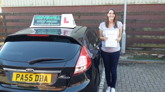 Gemma Hubbard so thrilled to be holding her Pass Certificate after passing her Driving Test today Under extreme pressure 7 months pregnant with a little boy in the bump she can now drive her little girl to school Exceptional safe drive despite being nervous with only one driver fault Congratulations and well done again Salvina 30th October 2017