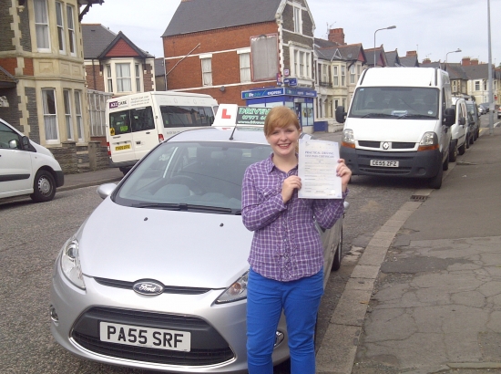 Holly Bryant proudly holding her Pass Certificate after passing her test today It was lovely to witness a smooth safe drive A great result for her perseverance and negotiating Gabalfa roundabout Once again congratulations and well done Hope to see you for Pass Plus soon no test Enjoy your driving Sarah 13th August 2013