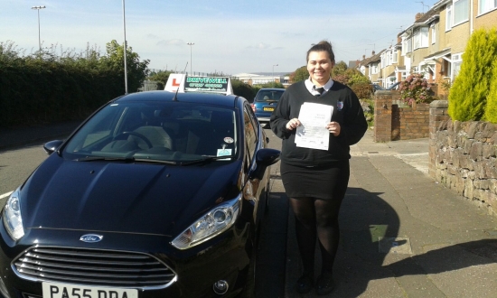 Hannah Brown delighted to be holding her Pass Certificate after passing her test first time today Hannah worked really hard listened to Salvina aiming to drive well As a result produced a fantastic drive with only 2 driver faults Congratulations and well done again Enjoy your driving and keep safe Salvina September 28th 2015