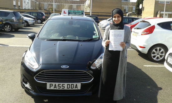 Huda Ahmed holding her Pass Certificate with tears of joy after passing her Driving Test first time today with only a few driver faults Huda was a pleasure to teach always smiling and I enjoyed our lessons and will miss our chats Enjoy your independence - no more buses It was a fantastic day for Sooty too as it was Sootyacute;s last test before retiring and the new replacement arrives tomorro
