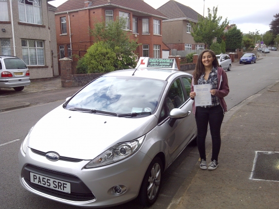 Indy Silva proudly holding her Pass Certificate after passing her test today A well deserved result for her determination and calm approach to learning Congratulations and well done again Hope to see you for Pass Plus Enjoy your driving and good luck Sarah 13th August 2013