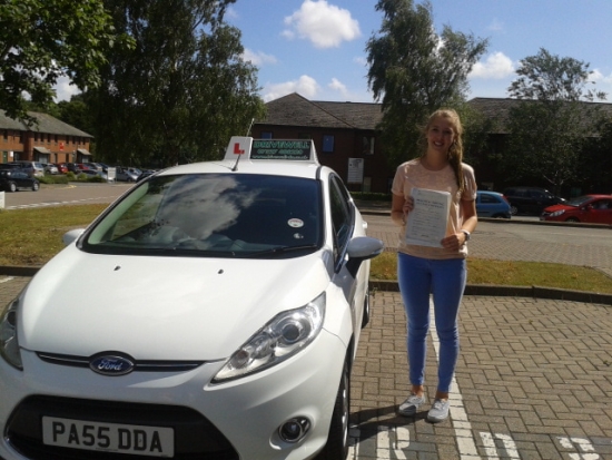 Mollie Elizabeth proudly holding her Pass Certificate after passing in her own car first time today A really well deserved result after such a hectic time practising with the family chauffeuring them around the country and struggling to fit lessons in Congratulations and well done again Enjoy your driving and keep safe in your car Salvina and Sarah 29th July 2013