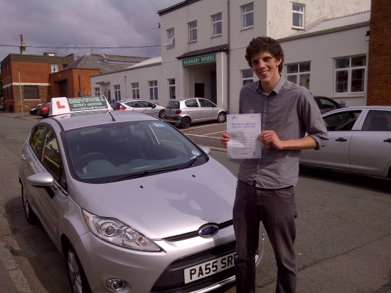 Proudly holding his Pass Certificate following a great drive AUG 2012