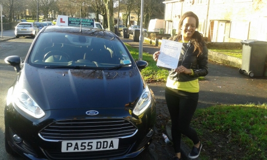 Rebecca Jones proudly holding her Pass Certificate after passing her test first time today A super result after struggling to fit lessons in The drive was an excellent safe and confident drive with only 2 driver faults Congratulations and well done again Salvina 19th December 2015