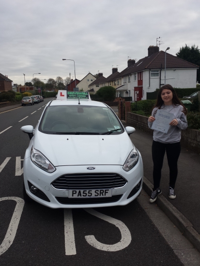 Rhiannon James delighted to be holding her Pass Certificate after passing her test first time today Rhiannon did very well with a good drive negotiating rush hour traffic with only 4 driver faults This is an excellent result after working hard including private practice with her parents Rhiannon was a joy to teach taking her lessons seriously adopting a positive attitude to learning and alw