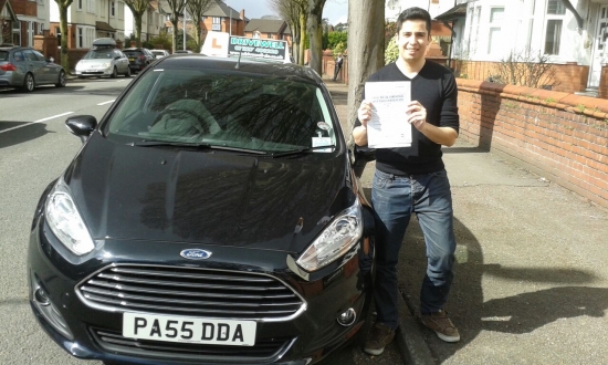 Ricardo Vieira thrilled to be holding his Pass Certificate after passing his test first time today An excellent drive with just 1 driver fault Ricardo worked really hard doing his best and listening to Salvina and feedback from the Mock Test Another excellent pass for Drivewell Driving Academy and Salvina Congratulations and well done again Keep Safe Salvina amp; Sarah 24th March 2015