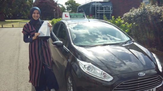 Safiah Afifi pleased to be holding her Pass Certificate after passing her driving test today A super drive with only 2 driver faults A great achievement from all her work Congratulations and well done again Salvina Drivewell Driving Academy 7th June 2017