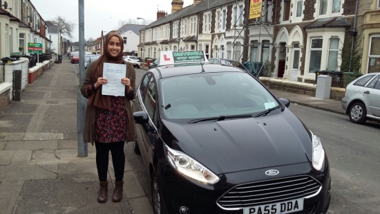 Umber Nasir Khan so pleased to be holding her Pass Certificate after passing her test today A fantastic smooth safe driver with only one driver fault Congratulations and well done again Nasir was a pleasure to teach always giving 120 Keep safe and enjoy your driving Salvina 18th January 2017