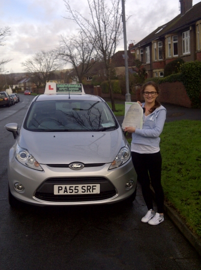 Anna proudly holding her Pass Certificate Congratulations on passing today A great result after test was cancelled due to snow I enjoyed the drive in the back Looking forward to seeing you for Pass Plus Well done it was a greater challenge than most with English not being your first language 08022013