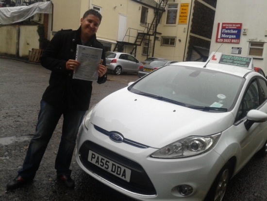 Proudly holding his certificate A great drive - 1 driver fault JULY 2012