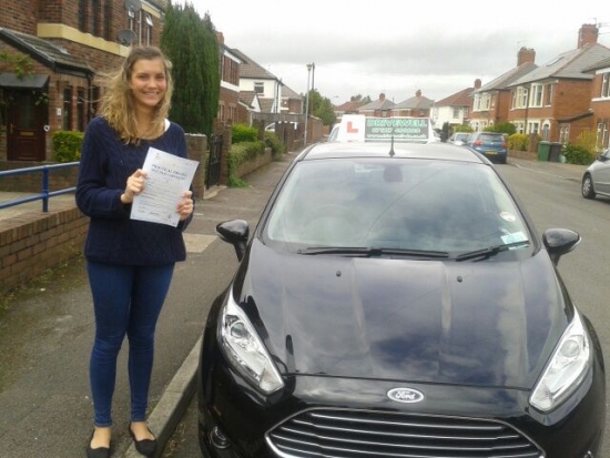 Daisy Conchie proudly holding her Pass Certificate after passing her test today with a brilliant safe confident drive with only 1 driver fault It was a fantastic result as you struggled to fit lessons in recently with other commitments Congratulations and well done again Good luck and enjoy your driving Salvina 7th May 2014 