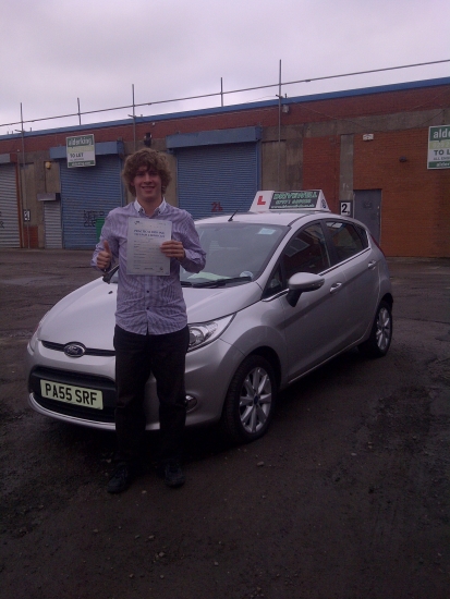 Proudly holding his Pass Certificate after a very safe drive with 2 driver faults OCT 2012