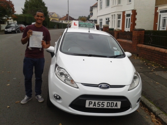 Proudly holding his Pass Certificate after a superb drive with only one driver fault OCT 2012