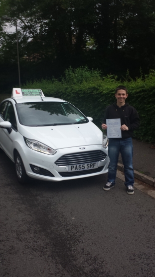 Nye Brown beaming holding his Pass Certificate after passing first time today A great drive with only a few driver faults A justified well deserved result after showing such a positive and willing attitude to learning always willing to take on board advice to become a safe driver Congratulations and well done again Enjoy your driving and keep safe Hope to see you soon for Pass Plus Sara