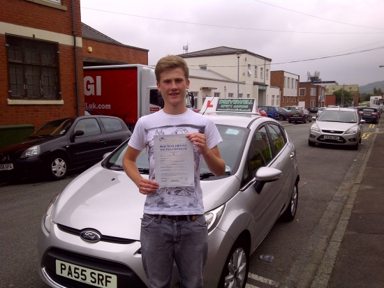 Proudly holding his Pass Certificate following a great drive SEPTEMBER 2012