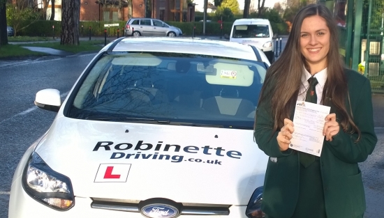 Robinette Driving was fantastic as it taught me how to drive in a very supportive and encouraging environment Colin is an excellent teacher which gave me the skills and confidence to pass first time