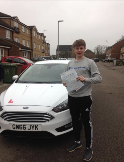 Congratulations to Lewis on passing your test.