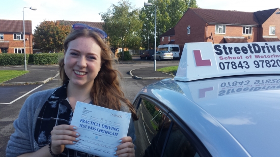 Well done to Bethan Macdonald who passed her driving test at Trowbridge DTC just TWO driving faults we are ALL delighted for you<br />
<br />

<br />
<br />
Congratulations from your instructor Roger and ALL of us at StreetDrive School of Motoring may we wish you many years of safe driving - Passed Monday 17th October 2016