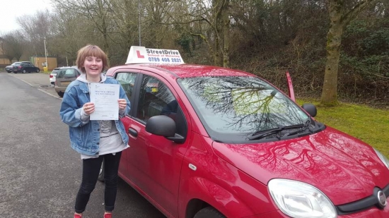 Fabulous driving instructor helped me pass first time with only two faults <br />
<br />

<br />
<br />
I would highly recommend Bradley and StreetDrive to anyone they provide a top quality service - Passed Thursday 9th February 2017