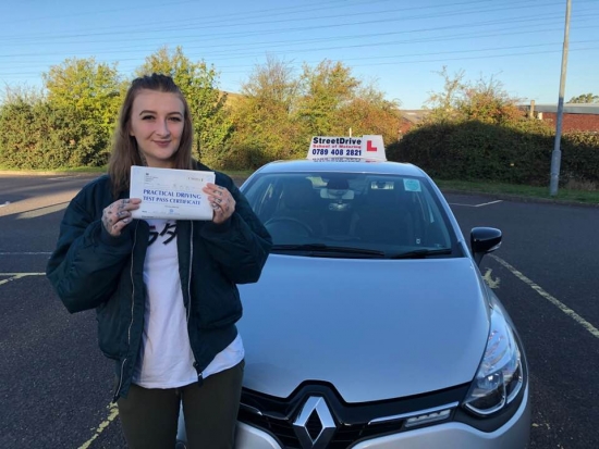 It’s been a early start, congratulations to 'Ella Davenport' who passed her driving test this morning at Poole DTC, and “1st Attempt” just “THREE” driving faults, very well done, we are all chuffed for you.<br />
<br />
Congratulations from your instructor 'Shaun' and ALL of us at StreetDrive (School of Motoring), may we wish you many years of safe driving - Passed Monday 22nd October 2018.