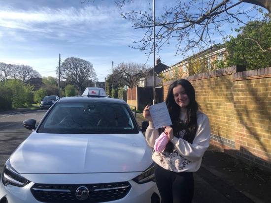 “Louise” was an amazing instructor who worked really hard with me to perfect my driving. She is so so lovely and I always looked forwards to my lessons with her. <br />
<br />
Thanks to her help I passed first time with only 2 minors!<br />
<br />
Passed Thursday 7th April 2022.