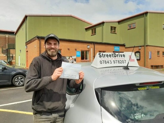 **Passed 1st Attempt, ZERO Driving Faults** <br />
<br />
StreetDrive is absolutely amazing! Just like my instructor 'Roger ! <br />
<br />
I needed to get through my test as fast as possible and he sure did that. <br />
<br />
I passed first time with 0 faults because Rodger is an amazing teacher, cant thank him enough! Jason Appleyard - Passed 9th June 2019