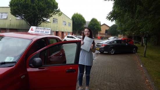 My driving instructor Bradley was fantastic at teaching me and I managed to pass my test 1st time just 3 weeks of turning 17 <br />
<br />

<br />
<br />
He gave me the confidence boost I needed and was clear on what I needed to learn I am forever grateful to him <br />
<br />

<br />
<br />
I would recommend Bradley and StreetDrive to anyone else wishing to learn and pass quickly <br />
<br />
Mary Kate Stalker - Passed Thursday 25 August 201