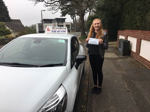 Delighted for Katie Gutteridge who passed her driving test today at Poole DTC 1st Attempt only TWO faults fantastic news<br />
<br />

<br />
<br />
Well done from your instructor Louise and ALL of us at StreetDrive School of Motoring may we wish you many years of safe driving - Passed Thursday 16th March 2017