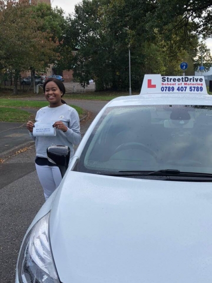 I passed my practical driving test today after doing an intensive course with Louise. I am just so grateful as she made me feel so calm throughout the course and she was a very patient with me whenever I made mistakes. <br />
<br />
I would very highly recommend her as she is a positive individual which helped me to pass my test - Passed Friday 26th October 2018.