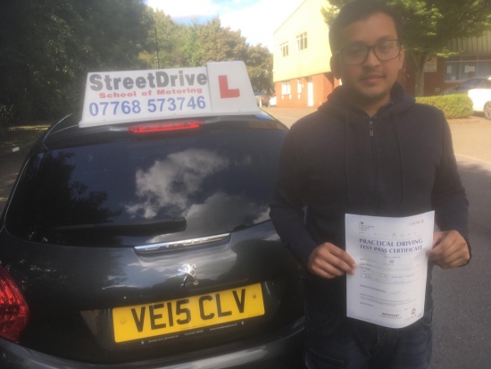 'Colin' was the best driving instructor I could have asked for! He made learning to drive a great experience and didn´t let me feel defeated or disappointed and you can´t ask for much more than that!<br />
<br />
<br />
I would highly recommend StreetDrive to all my friends and family, thank you - Passed Friday 21st September 2018.