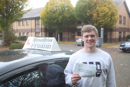 Beep, beep, congratulations to 'Ned Sweeney' who passed his driving test at Chippenham DTC, “1st Attempt”, just “TWO” driving faults, very well done.<br />
<br />
Congratulations from your instructor 'Philip' and ALL of us at StreetDrive (School of Motoring), may we wish you many years of safe driving - Passed Monday 19th November 2018.