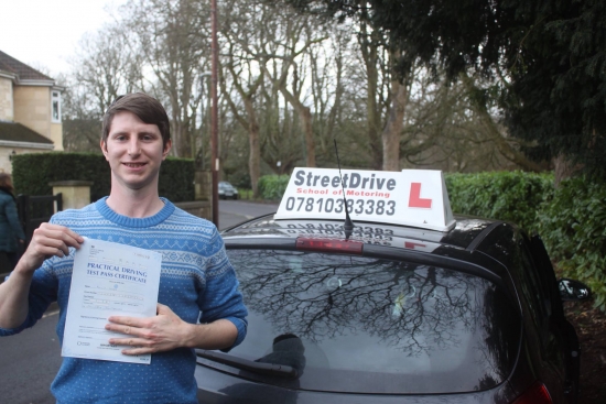 Congratulations to Philip Trinks who passed his driving test with just THREE driving fault very well done<br />
<br />

<br />
<br />
Congratulations from your instructor Phil and ALL of us at StreetDrive School of Motoring may we wish you many years of safe driving - Passed Tuesday 12th January 2016