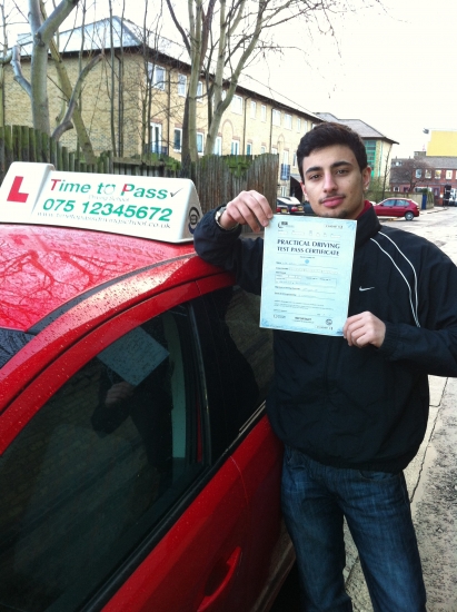 I have just passed my driving test with Gulzar and I would recommend Time To Pass Driving School to anyone Thank you very much for everything RegardsEran