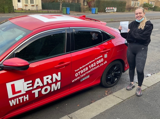 Chloe learned to drive with the help of Tom