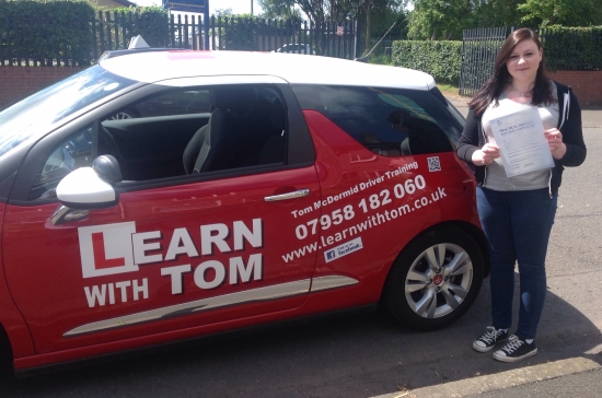 After stopping lessons with my original driving instructor due to feeling like I wasnacute;t progressing and lacking a lot of confidence while driving Tom was quickly recommended to me by a friend Iacute;m so glad I decided to do lessons with Tom he gave me the confidence and knowledge I needed to pass my test first time I canacute;t recommend him more he was extremely patient and I found