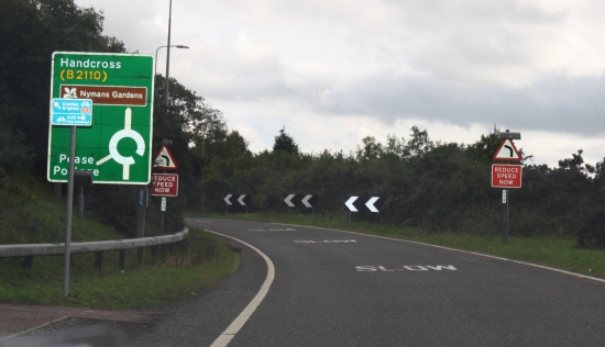 Slow down sharp bend and junction